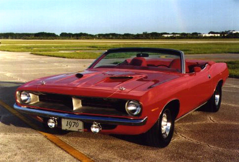 My `Cuda:  Front Driver's side angle with top down